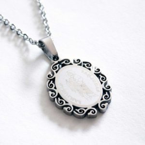 San Jude Stainless Steel Pendant Necklace