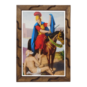 Saint Martin Caballero Image, Similar to an Oil Painting, on a 18 Inch Rustic Frame
