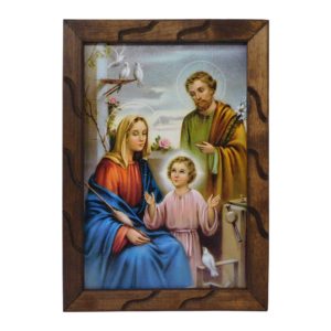 ValuueMax™ The Holy Family Image, Similar to an Oil Painting, on a 18 Inch Rustic Frame