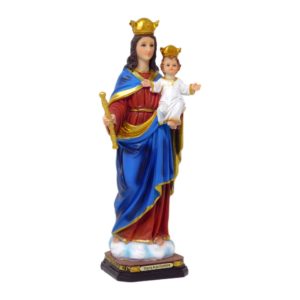 Mary Help of Christians Resin Statue - 12 In Tall Catholic Figurine