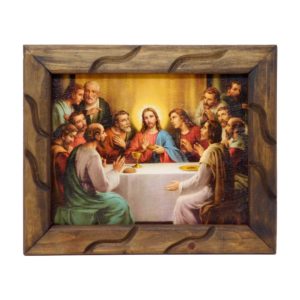 The Last Supper, Oil Painting style – 12" Rustic Frame