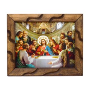 The Last Supper Vatican, Oil Painting style – 12" Rustic Frame