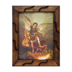ValuueMax™ Saint Michael Archangel Image, Similar to an Oil Painting, on a 12 Inch Rustic Frame