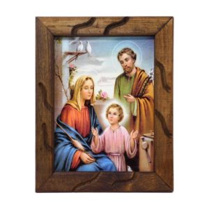 ValuueMax™ The Holy Family Image, Similar to an Oil Painting, on a 12 Inch Rustic Frame