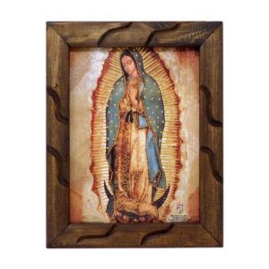 Our Lady of Guadalupe Oil Painting Style - 12” Rustic Frame