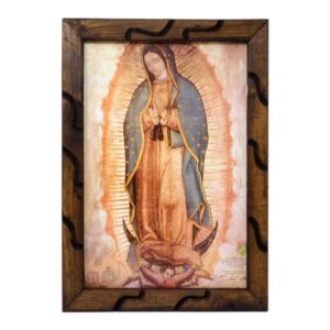 Our Lady of Guadalupe Oil Painting Style - 18” Rustic Frame