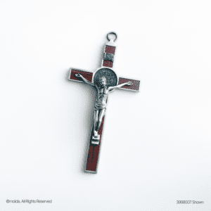 Saint Benedict Rosewood tone Crucifix - 7 Inch Catholic Cross
