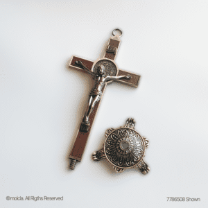 Saint Benedict Crucifix with Stand - 8 Inch Catholic Cross