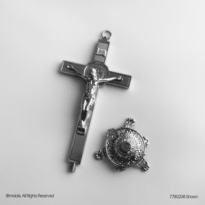 Saint Benedict Grey Tone Crucifix – 8 Inch Catholic Cross