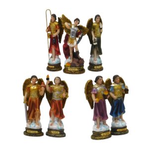 7 Archangels Set Resin Statue - 5 Inches Tall Catholic Figurine