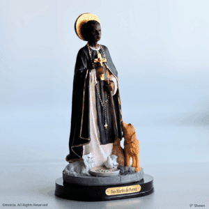 Saint Martin of Porres Resin Statue - 9" tall Catholic Figurine