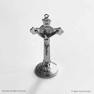 Saint Benedict Crucifix Sticky Base - 4 Inch Catholic Cross