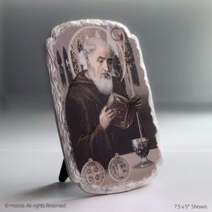 Saint Benedict Image - 7.5 in. Catholic Resin Frame