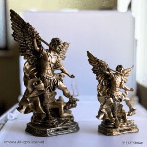 Saint Michael Archangel Resin Statue - Catholic Figurine 9" -13" Available | San Miguel Arcangel, Figura Catolica - Estatua de Resina
