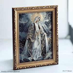 Our Lady of Grace Framed Tapestry Image 9x11 Catholic Decor